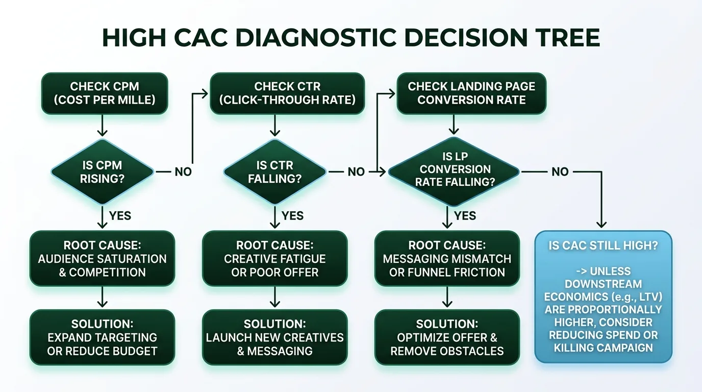 High CAC Diagnostic Decision Tree Flowchart