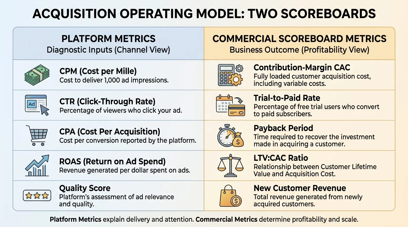 Comparison Table of Platform Diagnostics versus Commercial Scoreboard Metrics