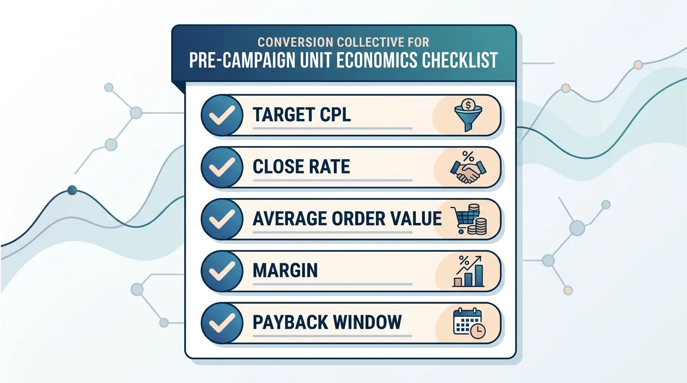 Pre-campaign Unit Economics Checklist