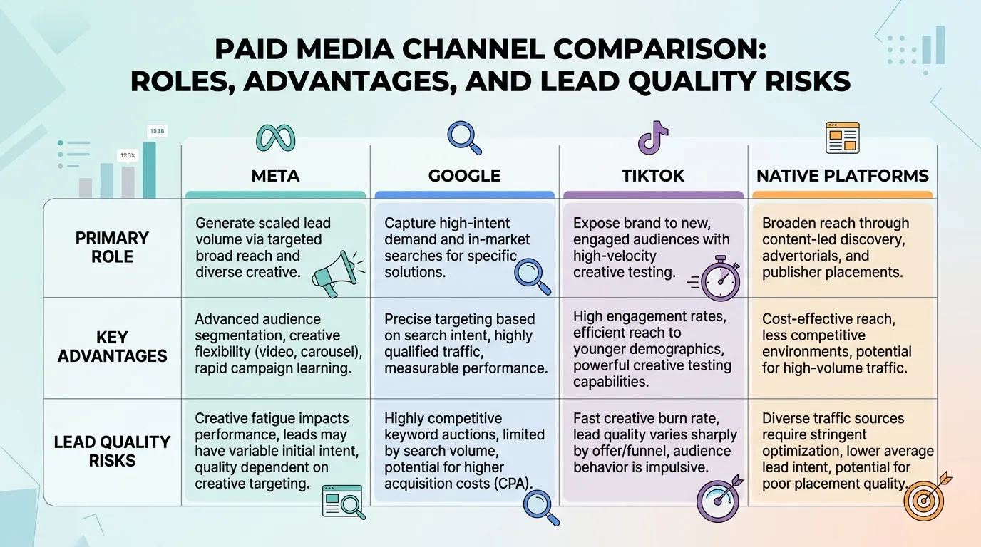 Paid Media Channel Comparison and Lead Quality Risks