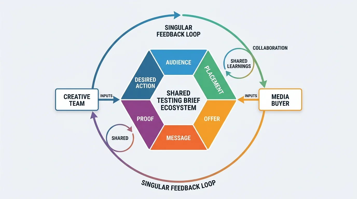 Google Ads Creative Testing Brief Feedback Loop Diagram